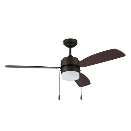 LITEX INDUSTRIES 52” Bronze Finish Ceiling Fan Includes Blades and LED Light Kit AU52EB3L